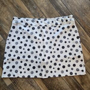 Coral Bay White/navy Polka Dot Golf Skort - Athletic Tennis Skirt, Size Large